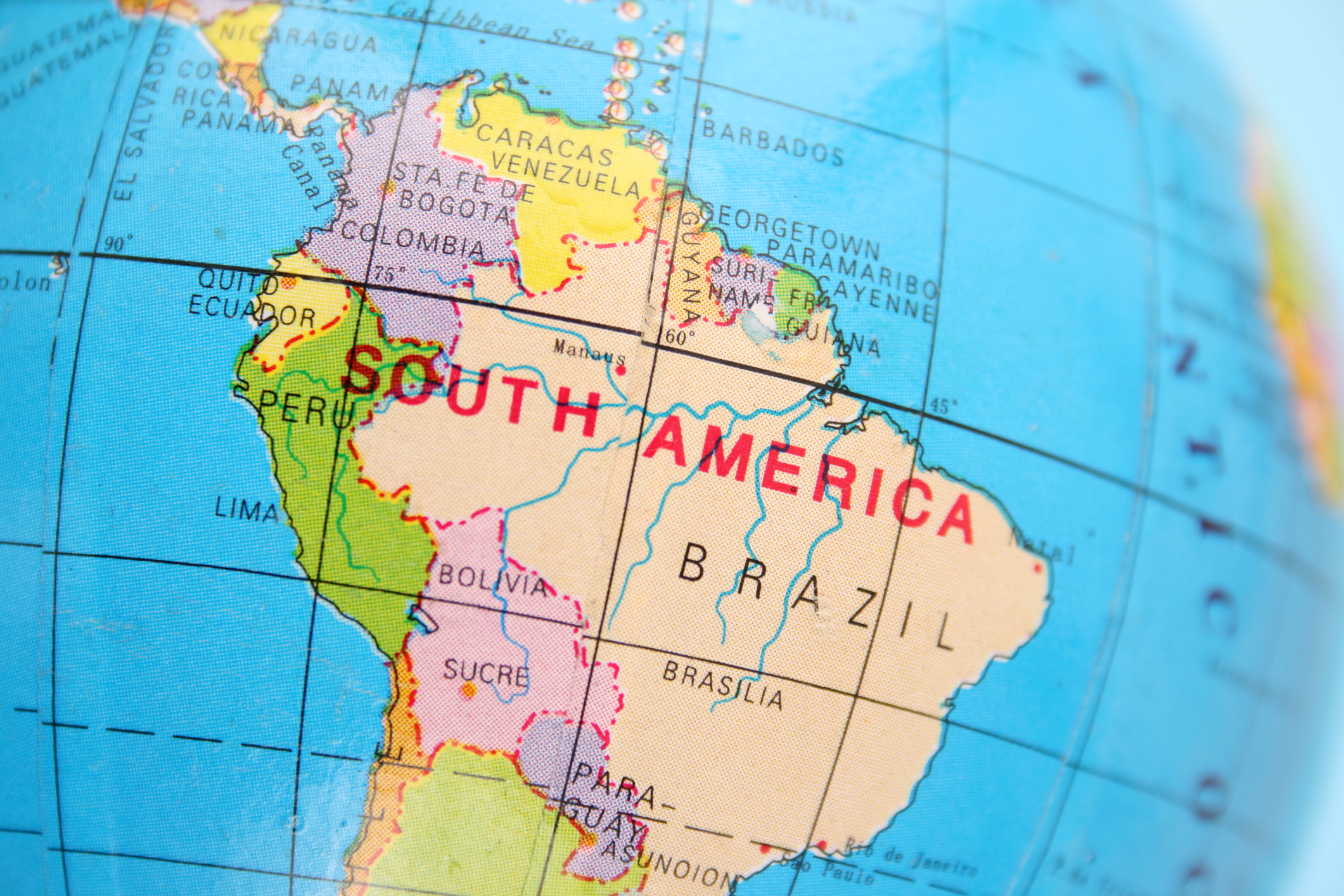 Globus mit Ansicht von Brasilien